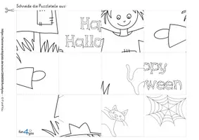 Vorschau - Arbeitsblätter - Halloween - Mathepuzzle Einmaleins - Seite 1