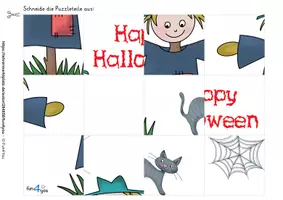 Vorschau - Arbeitsblätter - Halloween - Mathepuzzle Einmaleins - Seite 2