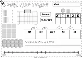 Vorschau - Unterrichtsreihen - Zahl des Tages | Zahl der Woche | ZR 10000 ab Klasse 4 - Seite 1
