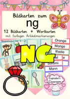 Vorschau - Präsentationen/Tafelbilder - Buchstabe Laut ng Einführung Bildkarten, Wortkarten, Alphabetisierung, DaZ, Deutsch - Deckblatt