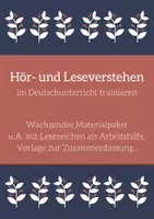 Vorschau - Arbeitsblätter - Materialpaket Hörverstehen / Leseverstehen - Deckblatt
