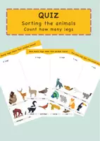 Vorschau - Bildkarten - Quiz: Animals sorting, count how many legs / Tiere sortieren, wie viele Beine zählen. (with animals names) - Deckblatt