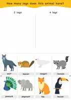 Vorschau - Bildkarten - Quiz: Animals sorting, count how many legs / Tiere sortieren, wie viele Beine zählen. (with animals names) - Seite 3