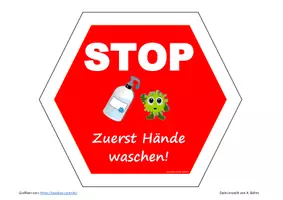 Vorschau - Bildkarten - Corona-Schilder im Werkraum - Seite 1