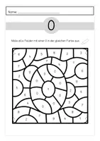 Vorschau - Arbeitsblätter - Suchsel zum Ausmalen Ziffer 0 - Deckblatt