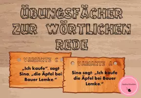 Vorschau - Merkblätter - Übungsfächer zur wörtlichen Rede - Deckblatt