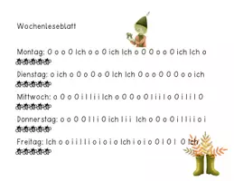 Vorschau - Arbeitsblätter - Leseblätter oO, uU, iI, Aa, Ee , Mm 1. Klasse - Seite 1