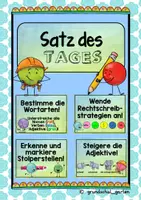 Vorschau - Präsentationen/Tafelbilder - Satz des Tages - Aufgabenkarten - Deckblatt