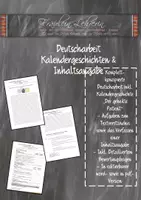 Vorschau - Klassenarbeiten - Deutscharbeit - Inhaltsangabe zur Kalendergeschichten inkl. Bewertungsbogen! - Deckblatt