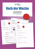 Vorschau - Arbeitsblätter - Lernwörter - Nomen, Adjektiv, Verb - PDFs editierbar! - Seite 1