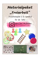 Vorschau - selbst erstellte Cliparts/Grafiken - Materialpaket Freiarbeit als Spielfeld für die Tafel - Deckblatt