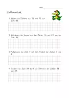Vorschau - Arbeitsblätter - Zahlenrätsel ab Klasse 3 (1) Begriffe Summe, Differenz, Produkt und Quotient - Deckblatt