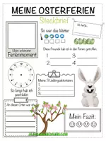 Vorschau - Arbeitsblätter - Osterferien Steckbrief Arbeitsblatt Klasse 3 bis 6 - Deckblatt
