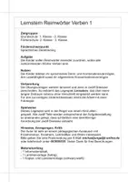 Vorschau - Spiele - Lernstern - Reimwörter Verben 1 - Seite 1