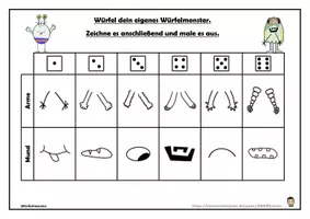 Vorschau - Unterrichtsreihen - Kunst Grundschule Würfelmonster (auch Vertretung) - Seite 3