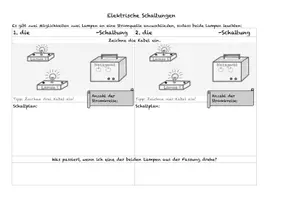 Vorschau - Stundenentwürfe - Reihenschaltung und Parallelschaltung Arbeitsblatt mit Lösung - Seite 1