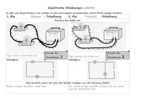Vorschau - Stundenentwürfe - Reihenschaltung und Parallelschaltung Arbeitsblatt mit Lösung - Seite 2