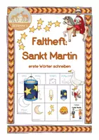 Vorschau - Aufgabenkarten - Faltheft: Sankt Martin erste Wörter schreiben - Deckblatt