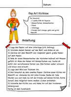 Vorschau - Stundenentwürfe - Pop Art Kürbisse, Kunst Grundschule, fertige Unterrichtsstunde Kunst - Seite 1