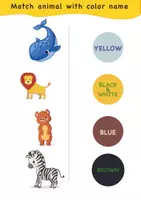 Vorschau - Arbeitsblätter - English worksheet: Match animal and color name clipart / Englisch: Tier und Farbname clipart - Seite 2