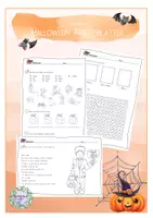Vorschau - Arbeitsblätter - Halloween - Englisch Grundschule 3 Arbeitsblätter (inkl. Lese-Mal-Blatt) - Deckblatt
