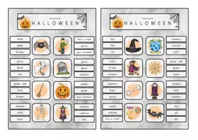 Vorschau - Stationenlernen - Halloween Klammerkarten - Englisch - Seite 2