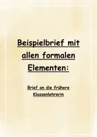 Vorschau - Arbeitsblätter - Beispielbrief - Klassentier schreibt an frühere Klassenlehrerin - Seite 1