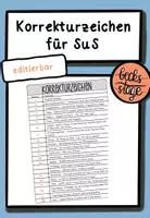 Vorschau - Merkblätter - Korrekturzeichen für SuS erklärt *editierbar* - Deckblatt