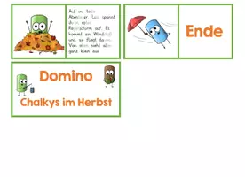 Vorschau - Stationenlernen - Lese-Domino: Chalkys im Herbst (Silbenschrift) - Seite 3