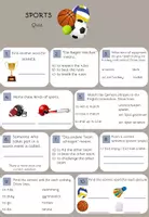 Vorschau - Spiele - Sports Quiz - Arbeitsblätter & Lösungen - Seite 1