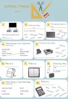 Vorschau - Arbeitsblätter - School Things Quiz - Arbeitsblätter & Lösungen - Seite 1