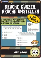 Vorschau - Arbeitsblätter - Brüche kürzen, & Brüche umstellen, 16 ABs mit Lösungen zum Einstieg - Deckblatt