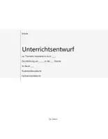 Vorschau - Stundenentwürfe - Unterrichtsentwurf Thermodynamik Heizwerte Kaloriemetrie - Deckblatt