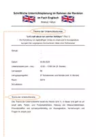 Vorschau - Stundenentwürfe - Grammatikeinführung simple past (Revisionsstd. Englisch) - Deckblatt