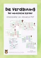 Vorschau - Arbeitsblätter - Verdauung - Körper - Arbeitsblätter inkl. interaktive PDF - Deckblatt