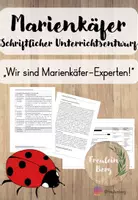 Vorschau - Stundenentwürfe - Der Marienkäfer - Schriftlicher Unterrichtsentwurf - Deckblatt