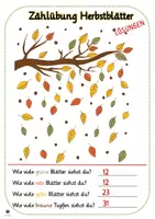 Vorschau - Arbeitsblätter - Zählübung Herbstblätter (unstrukturiertes Zählen) - Seite 2