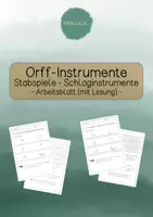 Vorschau - Arbeitsblätter - Arbeitsblatt Schlaginstrumente - Stabspiele - Deckblatt