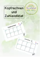 Vorschau - Arbeitsblätter - Kopfrechnen Und Zahlendiktat - Deckblatt