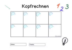 Vorschau - Arbeitsblätter - Kopfrechnen Und Zahlendiktat - Seite 1
