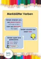 Vorschau - Merkblätter - Deutsch: Merkblätter Verben - Deckblatt
