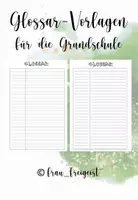 Vorschau - Arbeitsblätter - Glossar-Vorlagen für die Grundschule - Deckblatt