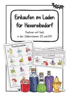 Vorschau - Spiele - Einkaufen im Laden für Hexereibedarf: Rechnen mit Geld in den Zahlenräumen 20 und 100 - Deckblatt