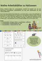 Vorschau - Arbeitsblätter - Mathe-Arbeitsblätter zu Halloween-schulzauberei - Deckblatt