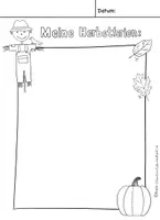 Vorschau - Mal- und Bastelvorlagen - Meine Herbstferien - Malbild - Erlebnisse aus den Herbstferien malen - Seite 1