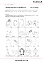 Vorschau - Arbeitsblätter - Gesunde Ernährung - Deckblatt