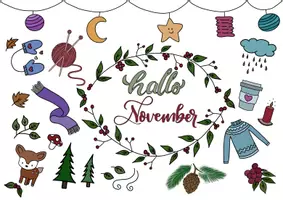 Vorschau - Mal- und Bastelvorlagen - Hallo November Ausmalbild - Seite 3
