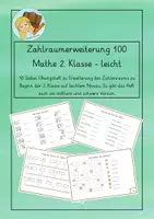 Vorschau - Arbeitsblätter - Übungsheft zur Erweiterung des Zahlenraums 100 leicht - Deckblatt