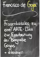 Vorschau - Arbeitsblätter - Dokumentation zur Erarbeitung der Biographie Francisco de Goyas - Deckblatt