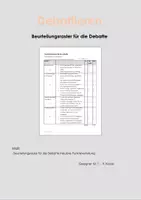Vorschau - Test - Deutsch - Beurteilungsraster für die Debatte - Deckblatt